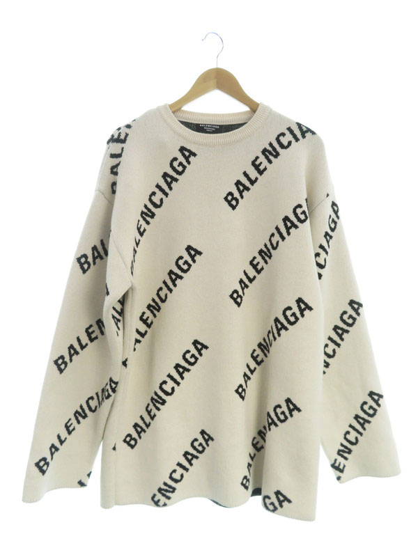 BALENCIAGA】バレンシアガ『ロゴ 長袖ニット sizeXS』657401 T3200