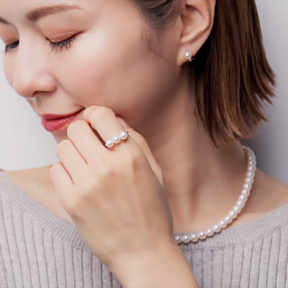 楽天市場】《Carina》 あこや真珠 リング 5.5-6.0mm K18WG/K18YG