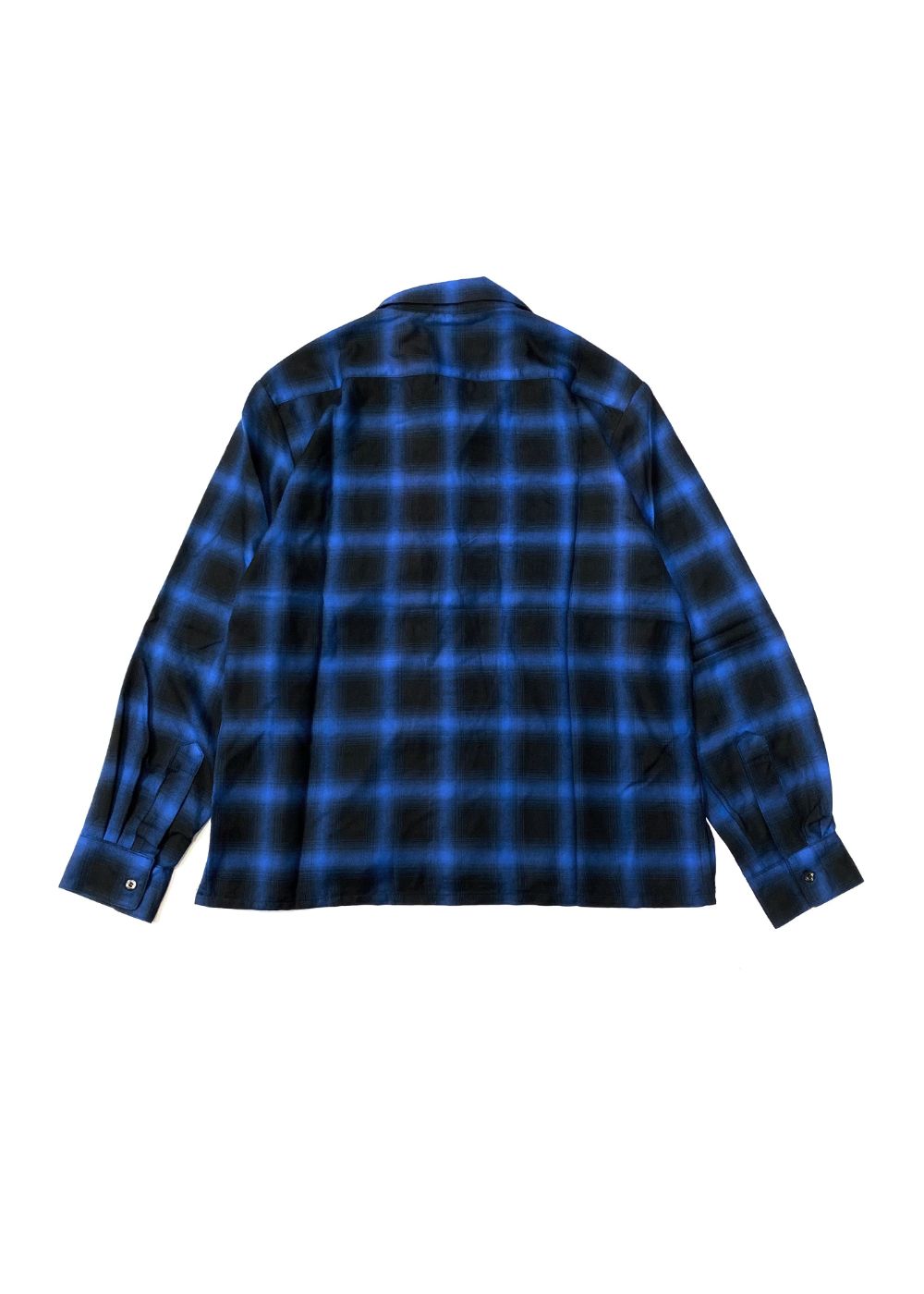 HIDE AND SEEK - OMBRE CHECK L/S SHIRT (BLUE) / オンブレチェック