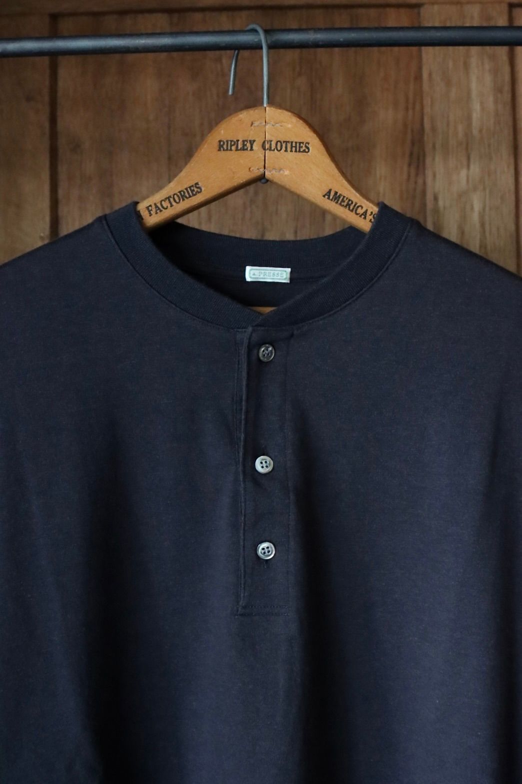 A.PRESSE - アプレッセ24SSヘンリーネックシャツ Cashmere Blend L/S