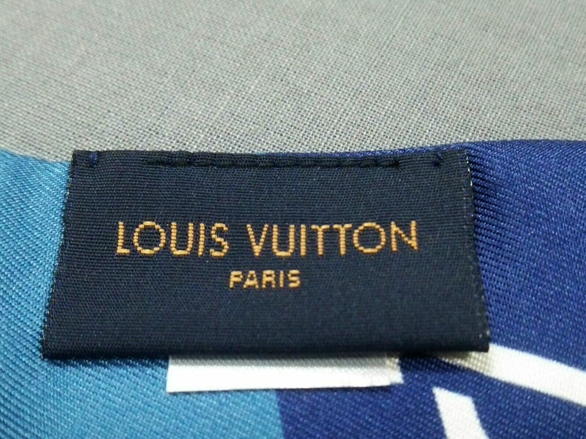 ルイヴィトン/スカーフ/ブルー/サイズ：□長さ ⇒ 120 cm □幅 ⇒ 8 cm