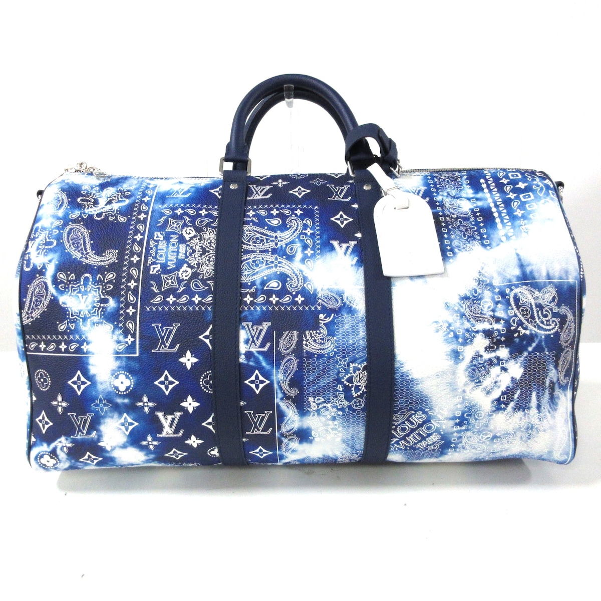 ルイヴィトン/ボストンバッグ/キーポルバンドリエール50/ブルー/レザー