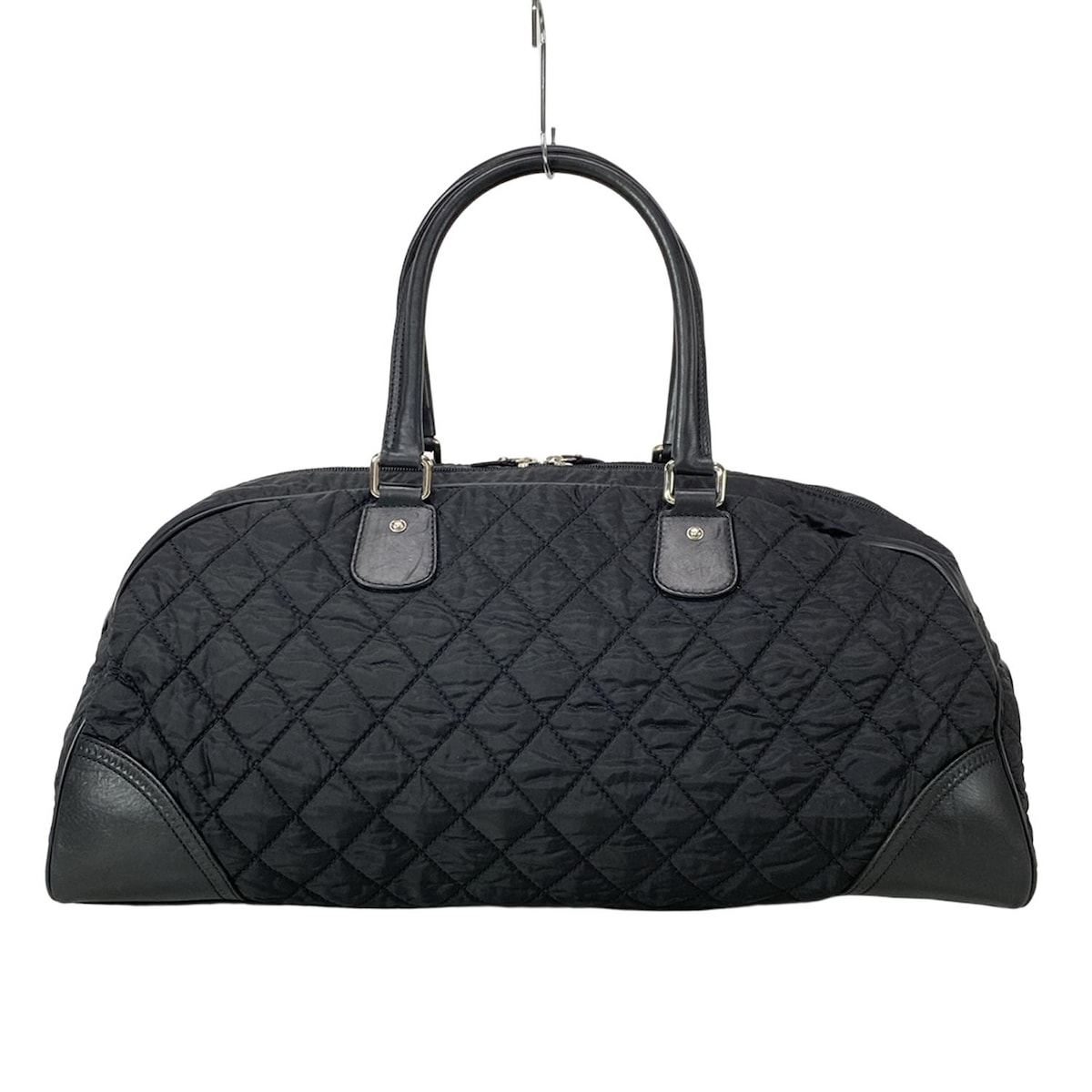 シャネル/ボストンバッグ/パリニューヨークライン/黒/ナイロン×レザー