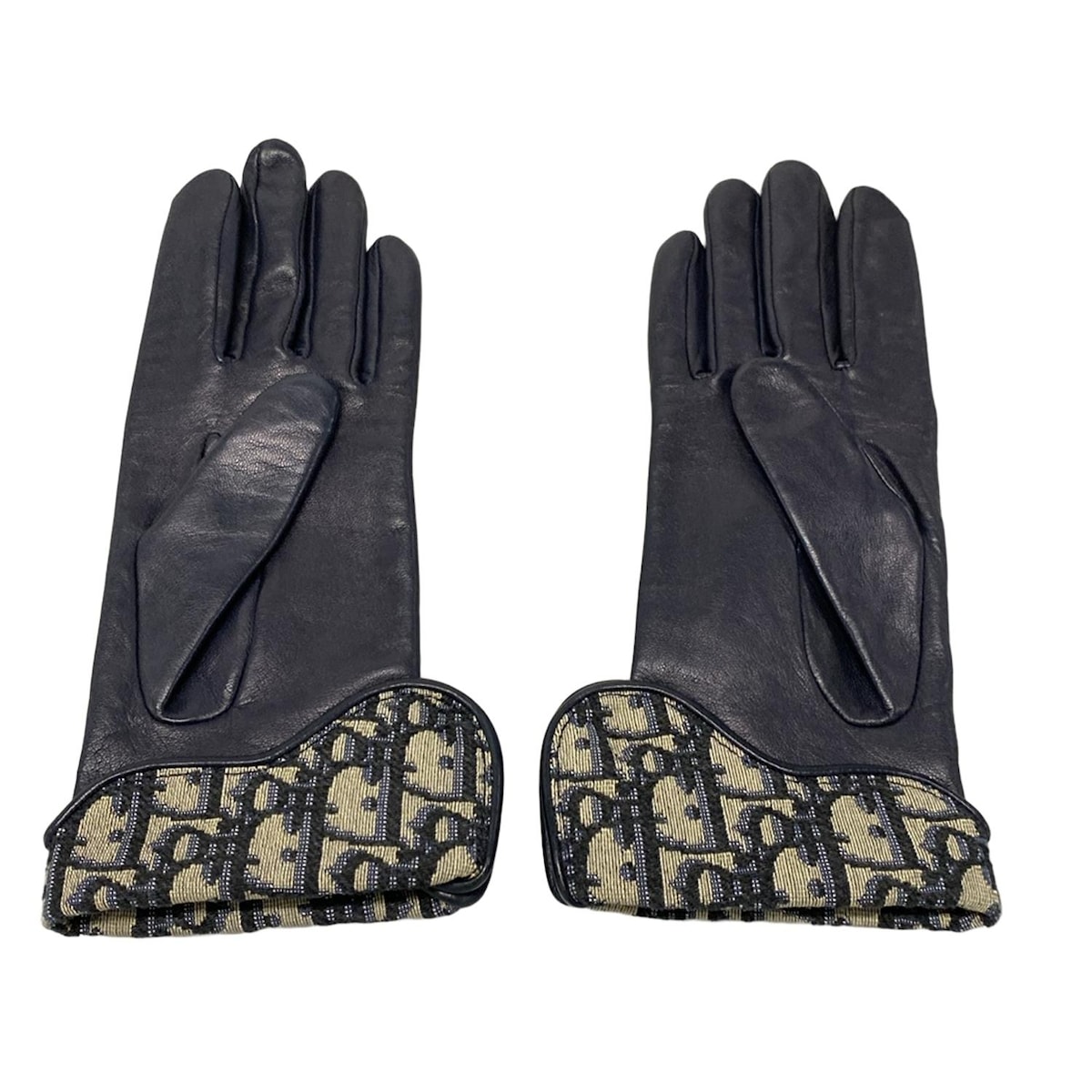 ディオール/クリスチャンディオール/手袋/ダークネイビー×ベージュの