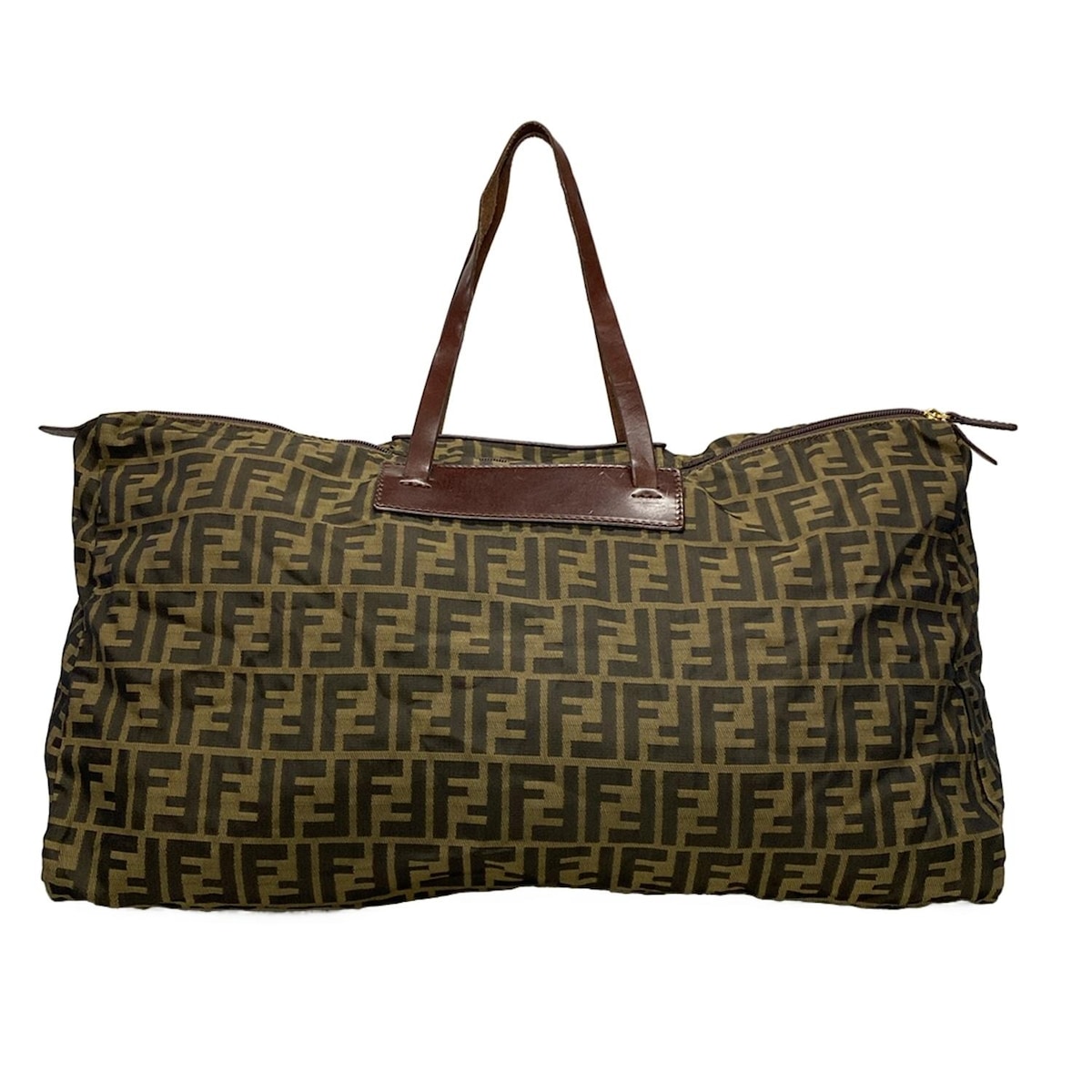 フェンディ/ボストンバッグ/ズッカ柄/ブラウン×ダークブラウン