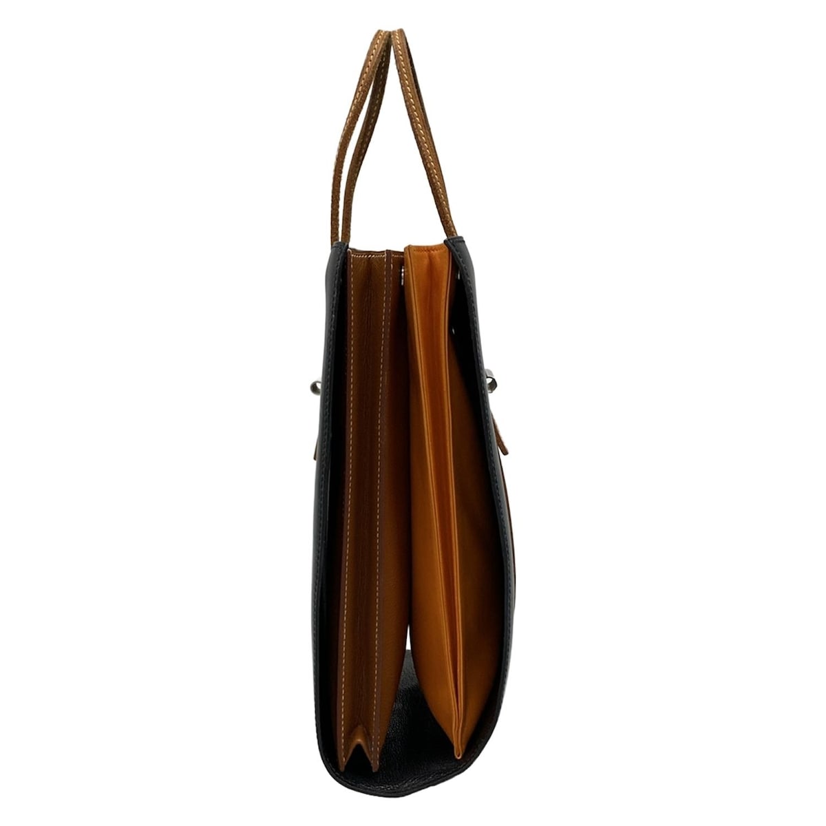 エルメス トートバッグ ジェルボワーズ 黒×ブラウン×オレンジ