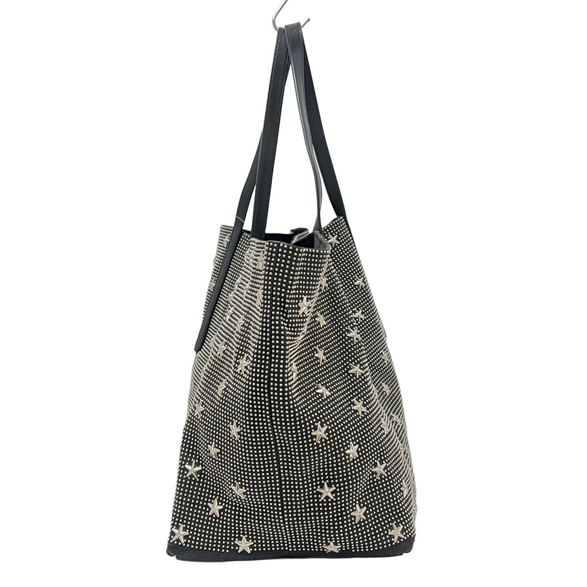 ジミーチュウ トートバッグ ピムリコ 黒×シルバー レザー（19277305