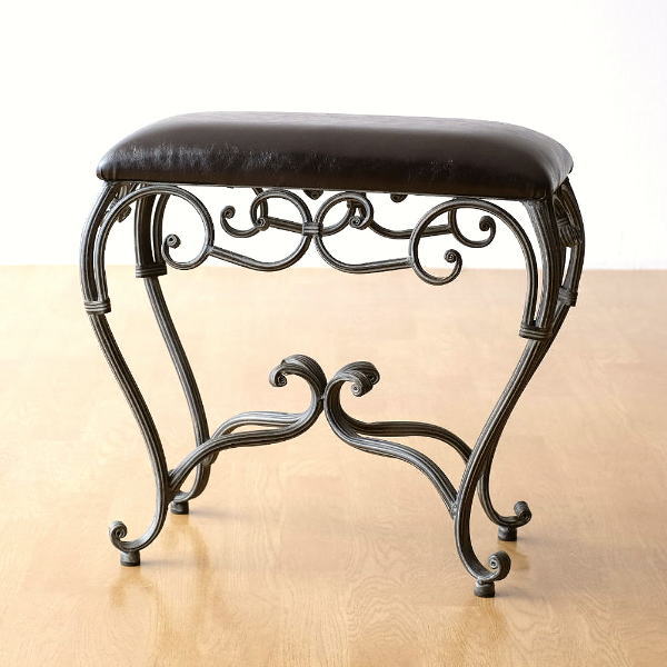 スツール 玄関 椅子 ベンチ スリム コンパクト 合皮レザー 猫脚