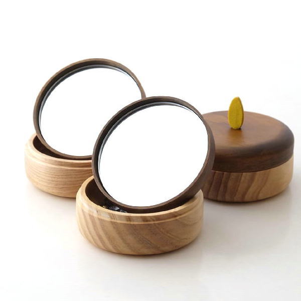 アクセサリーケース 木製 収納ケース 小さい 鏡付き 小物入れ ふた付き