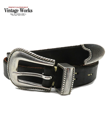 Vintage Works ヴィンテージワークス CHASIN|厚銀メッキ真鍮バックル|7
