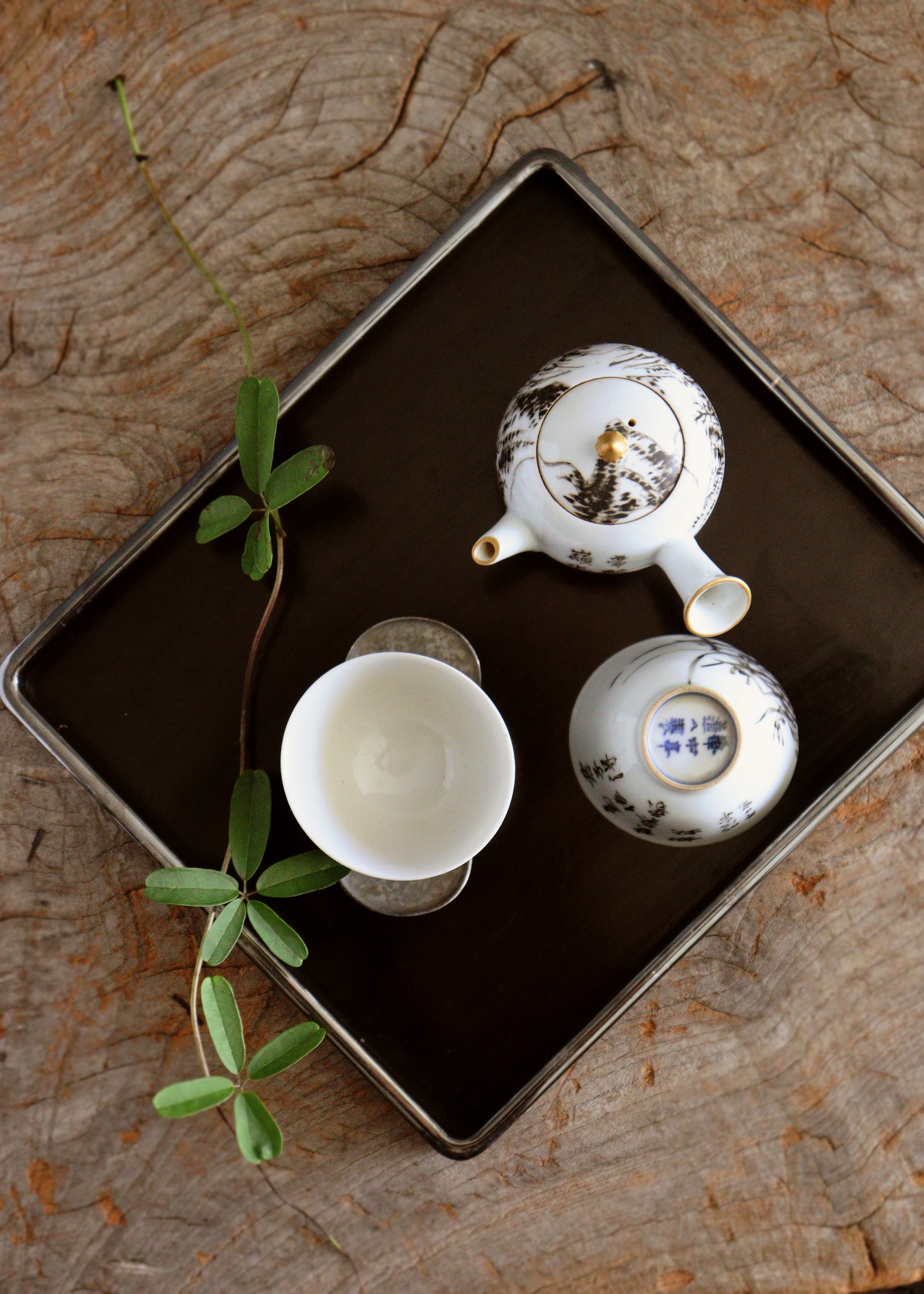 煎茶道具 古錫 四方茶壷 茶心壷 在銘 約212g M R5849