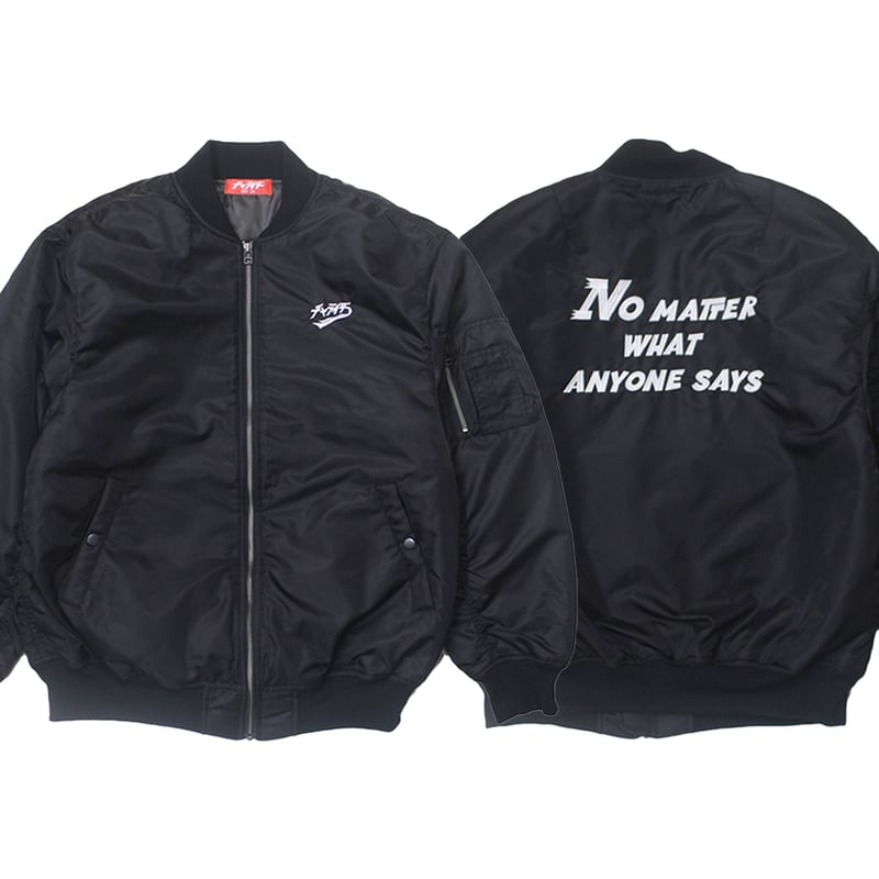スカーフロゴ刺繍MA-1ジャケット ブラック | チャライダーSTORE