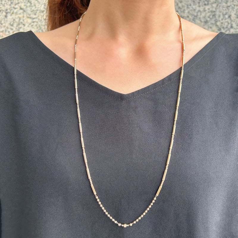 K18EARTH GOLD/ PT850 ロングネックレス 103808080142 | VE