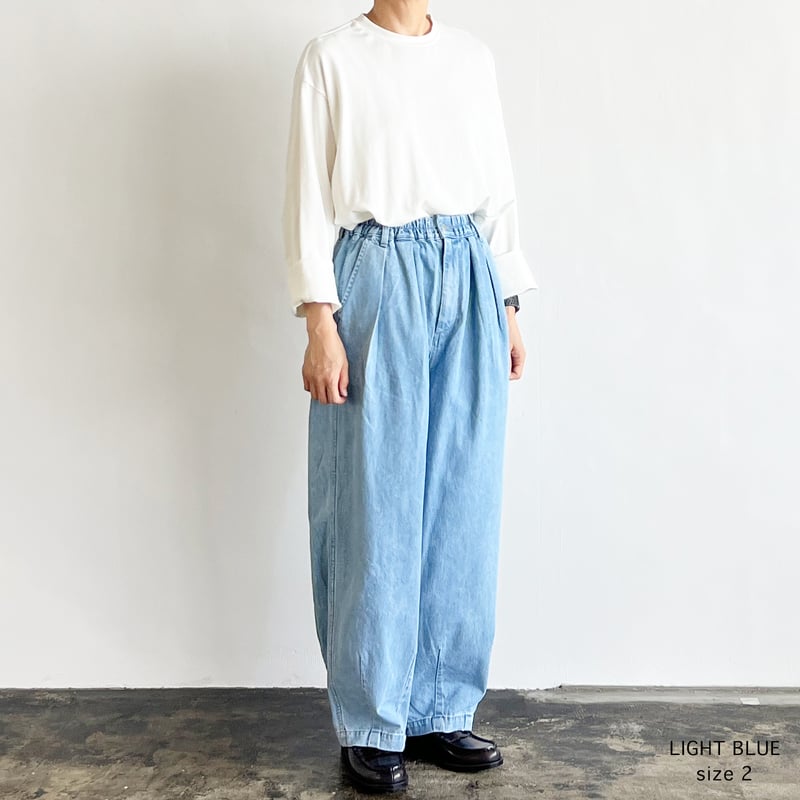 DENIM NARROW CIRCUS PANTS / LIGHT BLUE デニムサーカスパ