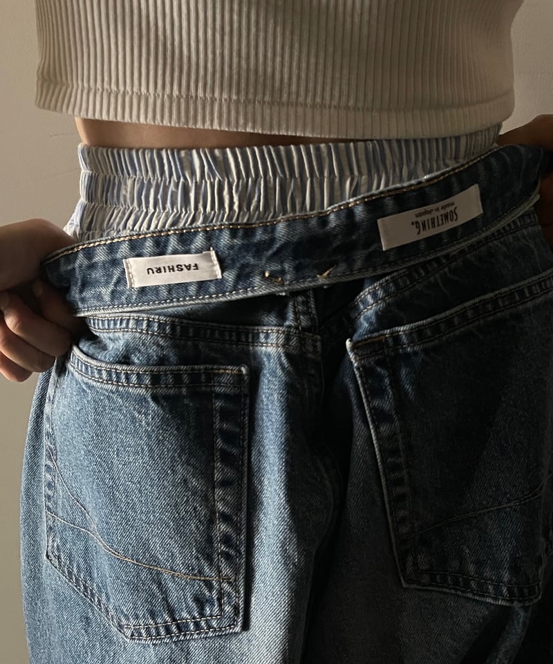 FASHIRU × SOMETHING］baggy fit Jeans(Japan made
