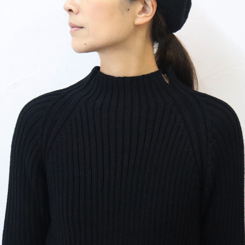 再入荷** homspun ホームスパン ラムリブハイネックプルオーバー