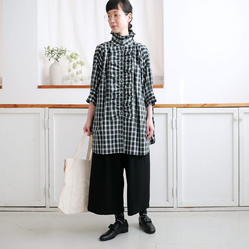 dahl'ia ｜ダリア ｜ フロントフリル ロング ブラウス｜DBL-286CH