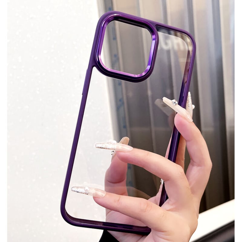 ディープパープル iphone14pro/14promaxケース 高品質高透明感
