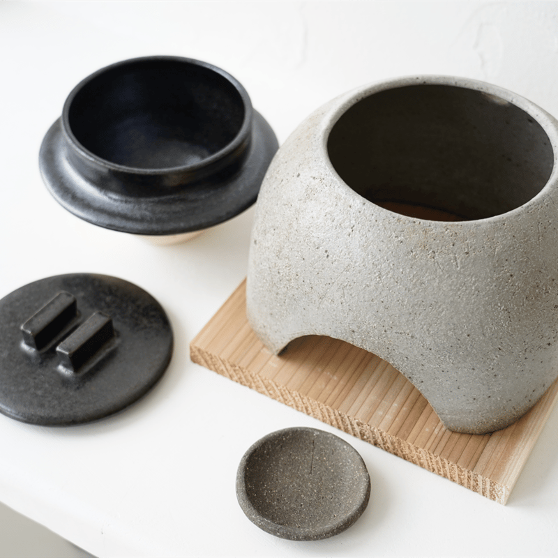 NO.25 大杉康伸 かまどはん（1合炊き） 艶黒×灰 | JIBITA