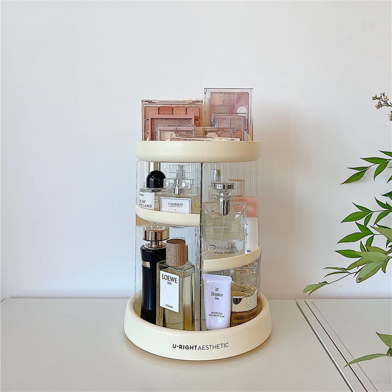 即納】#360度 回転 コスメ 収納 三段 ラック 全2色 トレイ | 70PARK