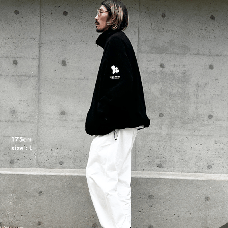 通常販売】Reversible Nylon Fleece Jacket / BLACK /