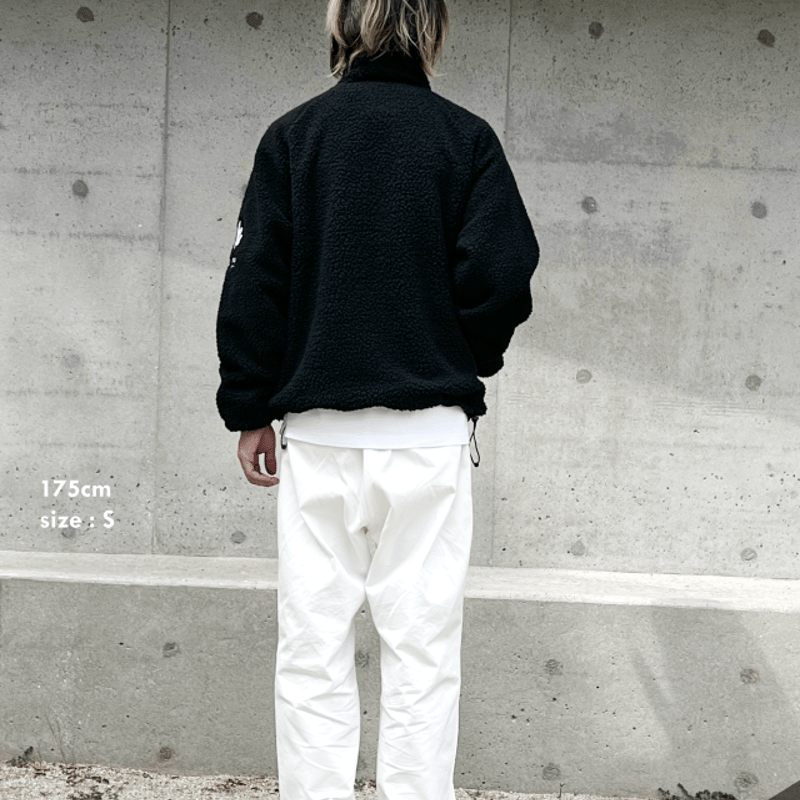 通常販売】Reversible Nylon Fleece Jacket / BLACK /