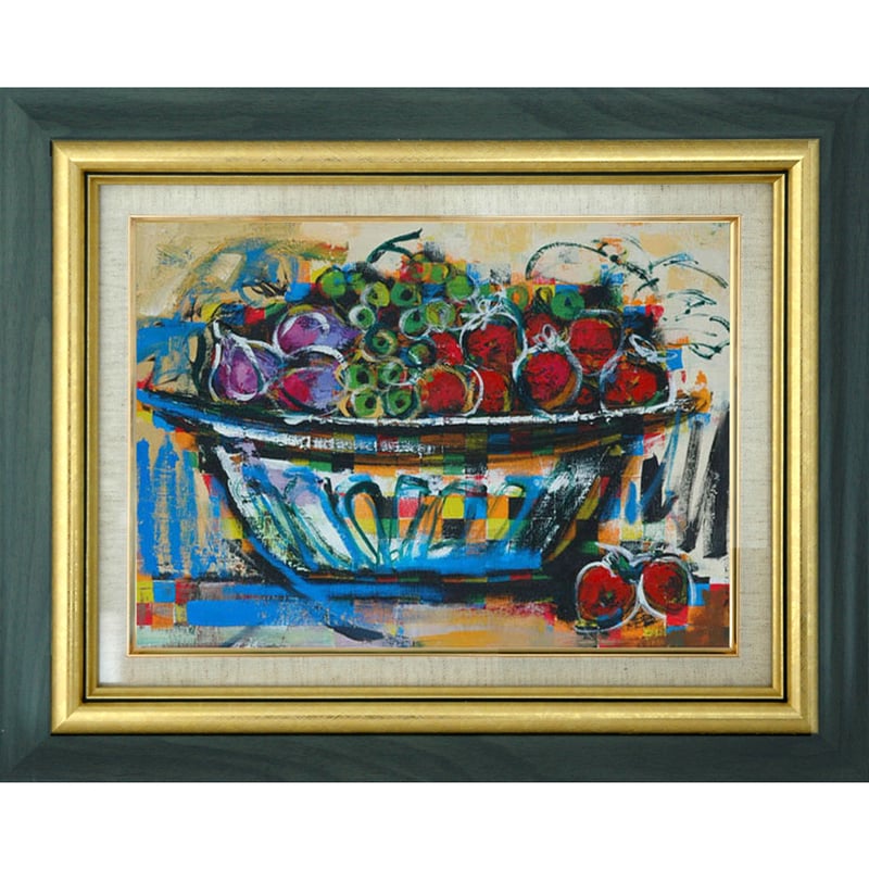 油絵 菅家令子 絵 絵画インテリア 額付(黒) uF6-030114 かぼちゃ 油絵