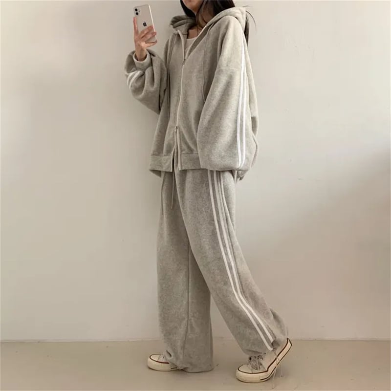 セットアップ 上下セット スウェット サイドライン ダブルジップ