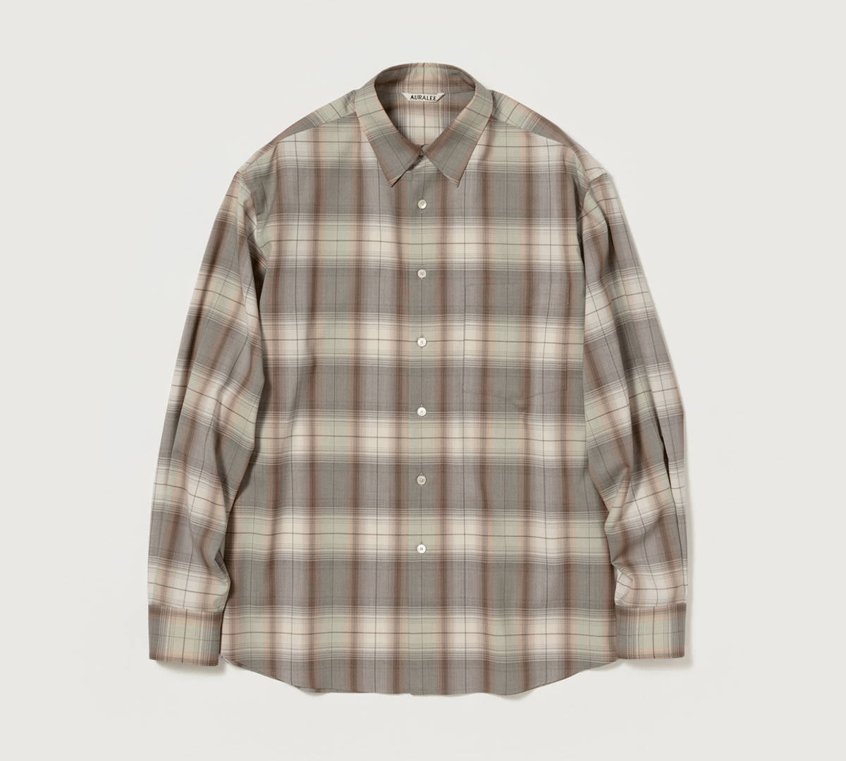 AURALEE SUPER LIGHT WOOL CHECK SHIRT | Less Hi