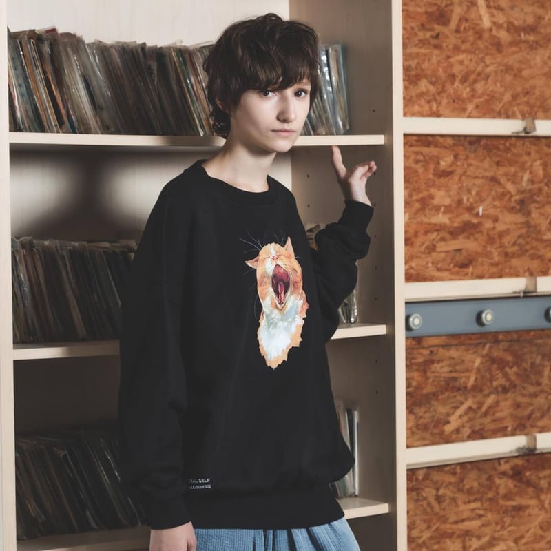 Neko Sweat(Akubi)-ブラック | harapeco Store