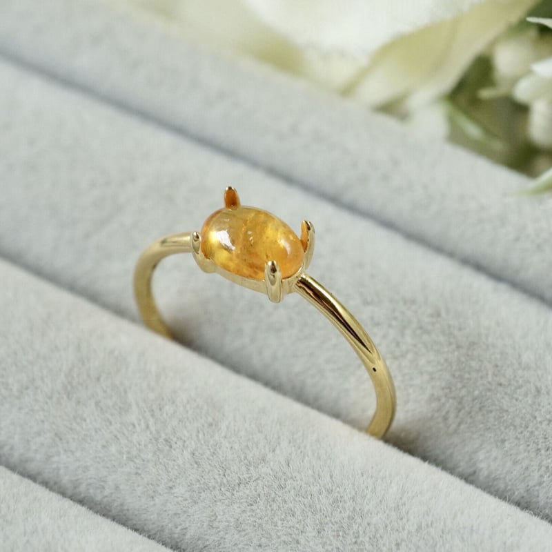 受注製作】イエローサファイア クラウンモチーフ 7号〜フリーサイズ