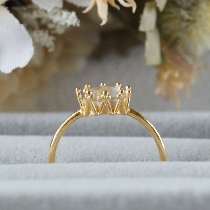 受注制作】ハイアライトオパール クラウンモチーフ 7号〜フリーサイズ