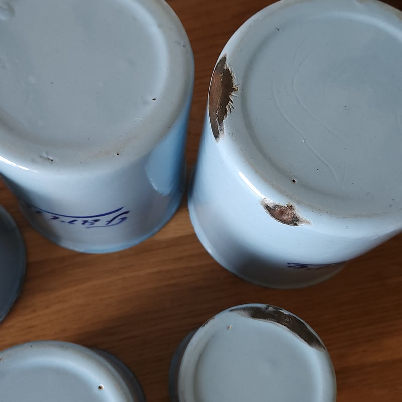 ホーローキャニスター5個セット | リボンときどきネコ