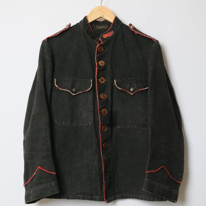 1900s France Antique Fireman Jacket Black | U