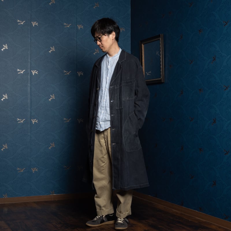 30-40s France Vintage SALACHE Black Linen Maqu