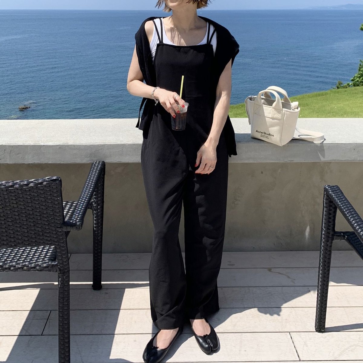 newサロペットblack (レギュラー,ロングレングス) | ok.soon