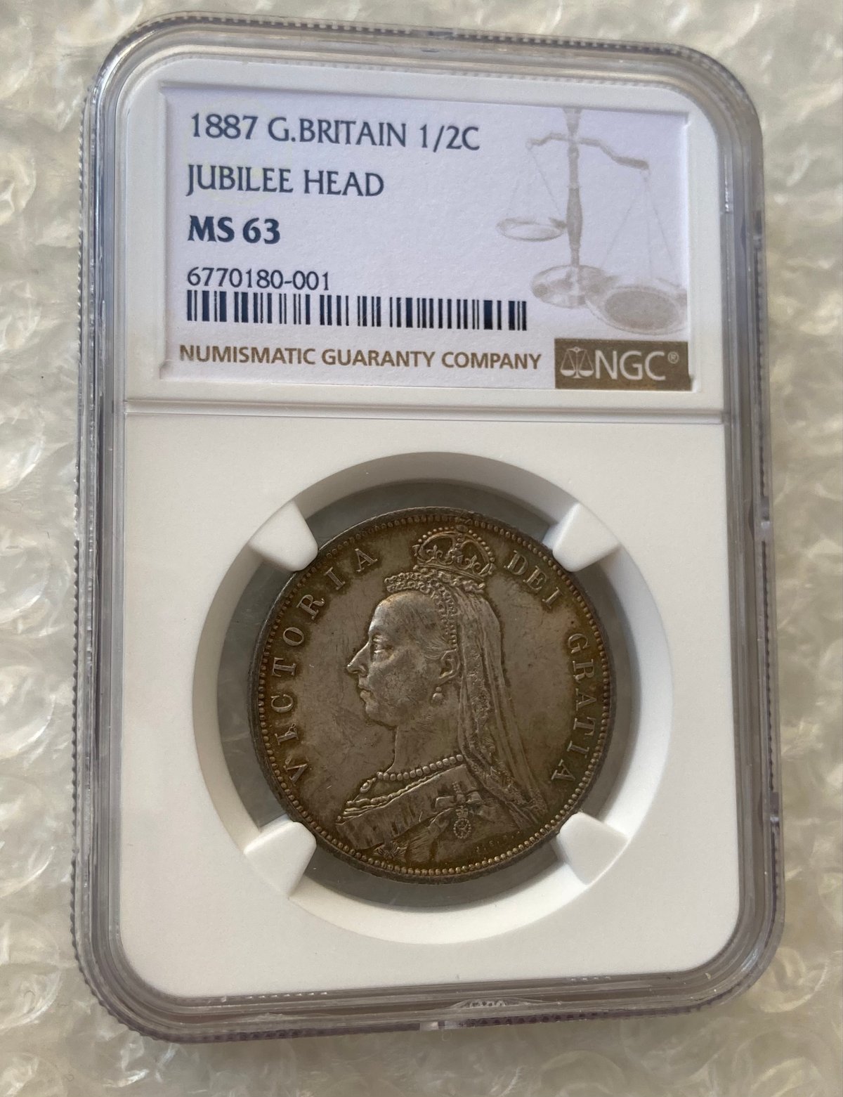 1834年 イギリス ハーフクラウン銀貨 WW Script NGC AU58 1834年