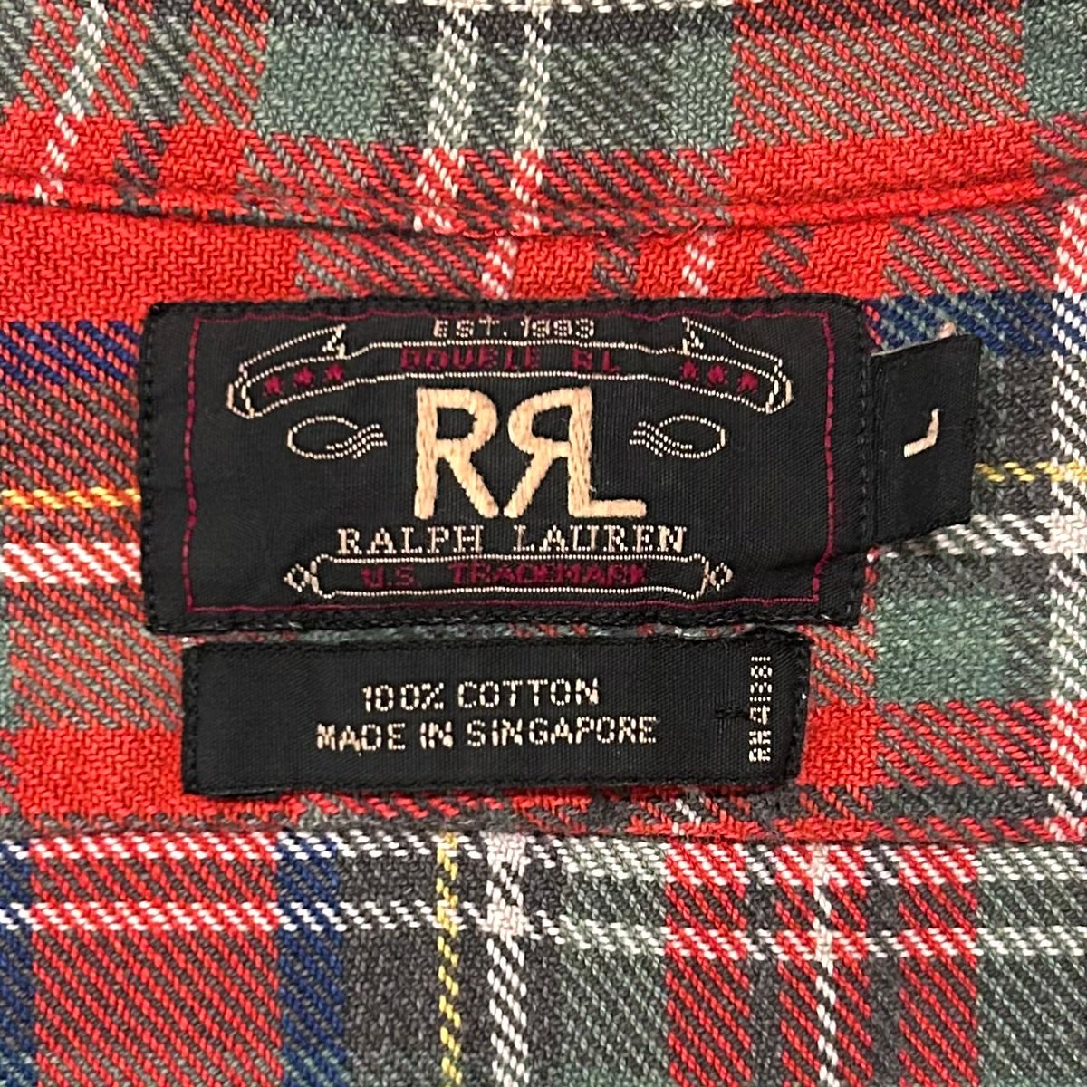 90s RRL L/Sネルシャツ ダブルアールエル ラルフローレン 三ツ星タグ