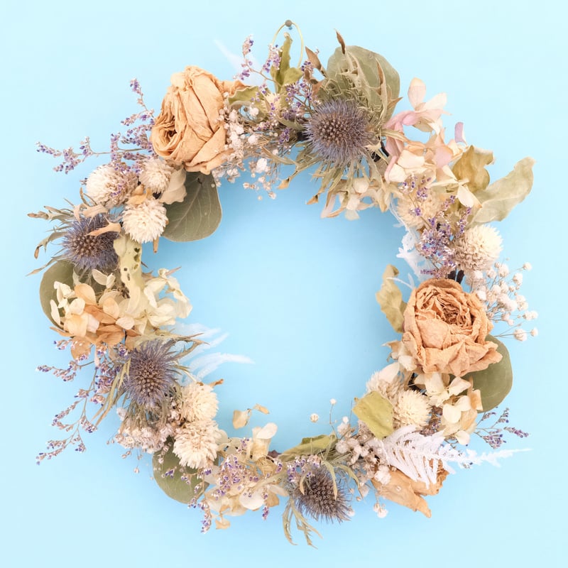 Flowerworks SEKIKAWA「ドライフラワーリース」 | オトメの金沢 陳列室