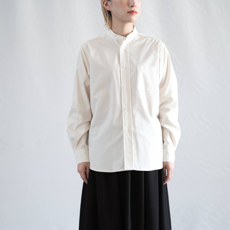 はたやシャツバンドカラー 002SH ［ コットン×シルク ］ | 新見本工場