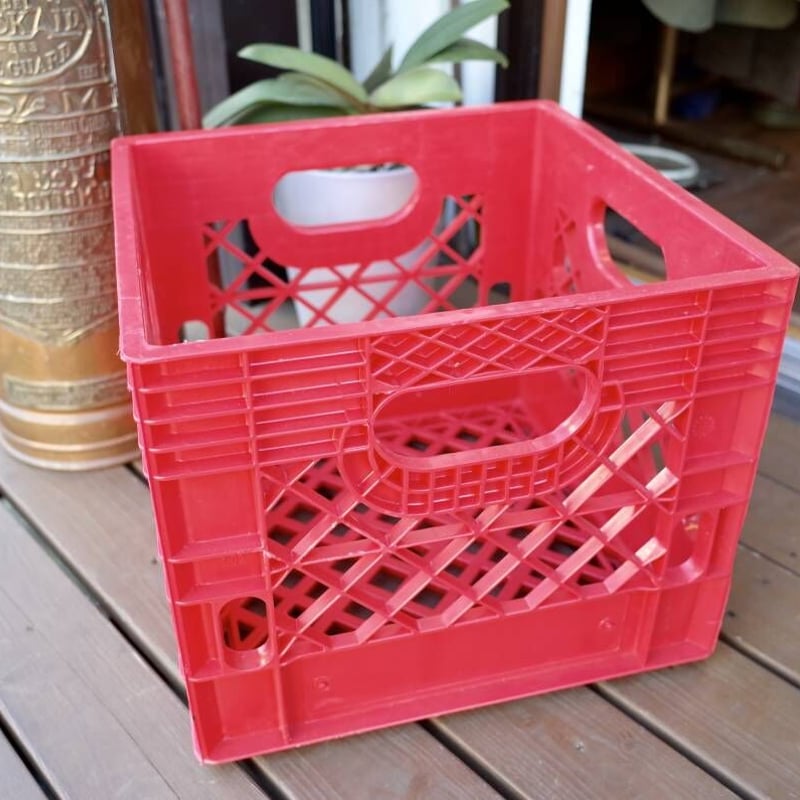 US MILK CRATE ミルククレート RED 赤 ボックス 箱 棚 アメリカ製