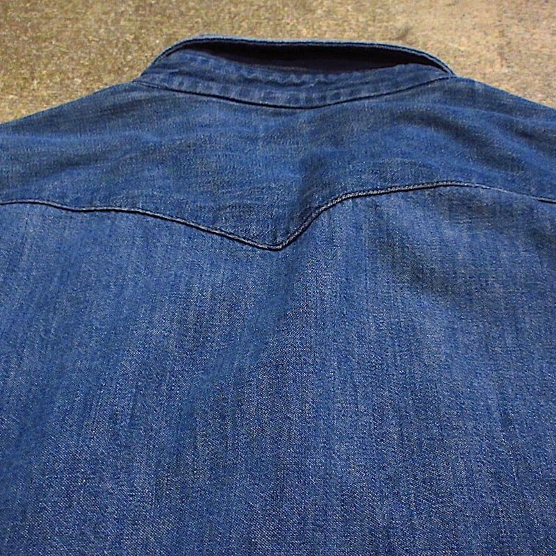 ビンテージ60's○Wrangler 27MWデニムウエスタンシャツsize 16 1/2-3