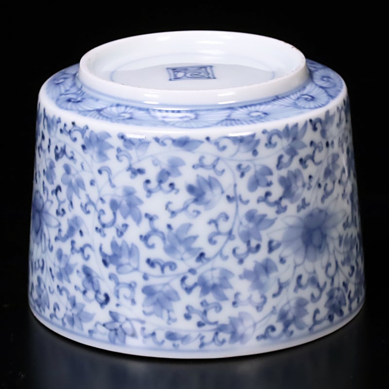 向付 2客 色絵付 染付 古伊万里 角向付 唐花 南州 銘 向付 2客 色絵付