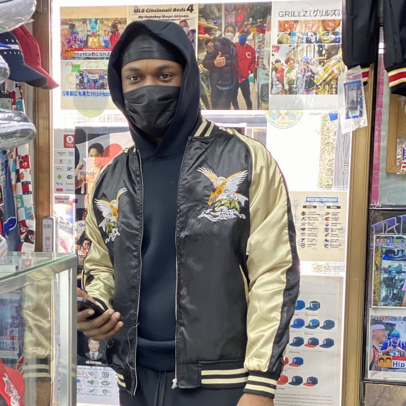 横須賀発祥 スカジャン Yokosuka刺繍入り SUKAJAN 鷹 Eagle 内ポケット