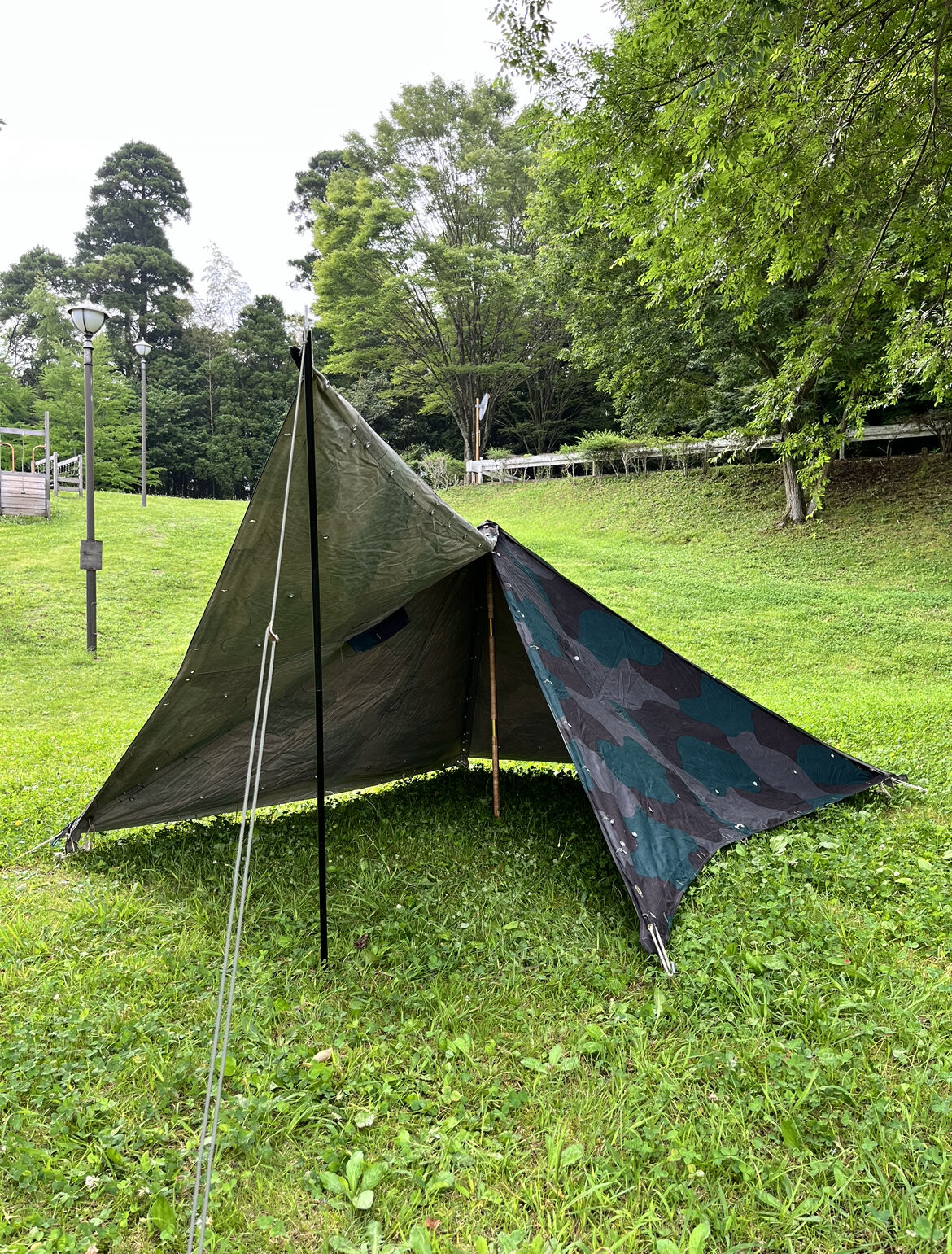 軍幕】ノルウェー軍 ポンチョテント4枚 デッドストック ノルウェー 軍