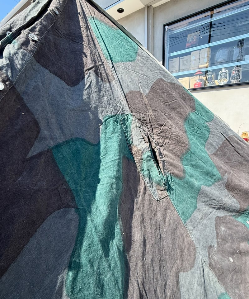 軍幕❗️スウェーデン軍用テント センターポール付き‼️ 色褪せあり