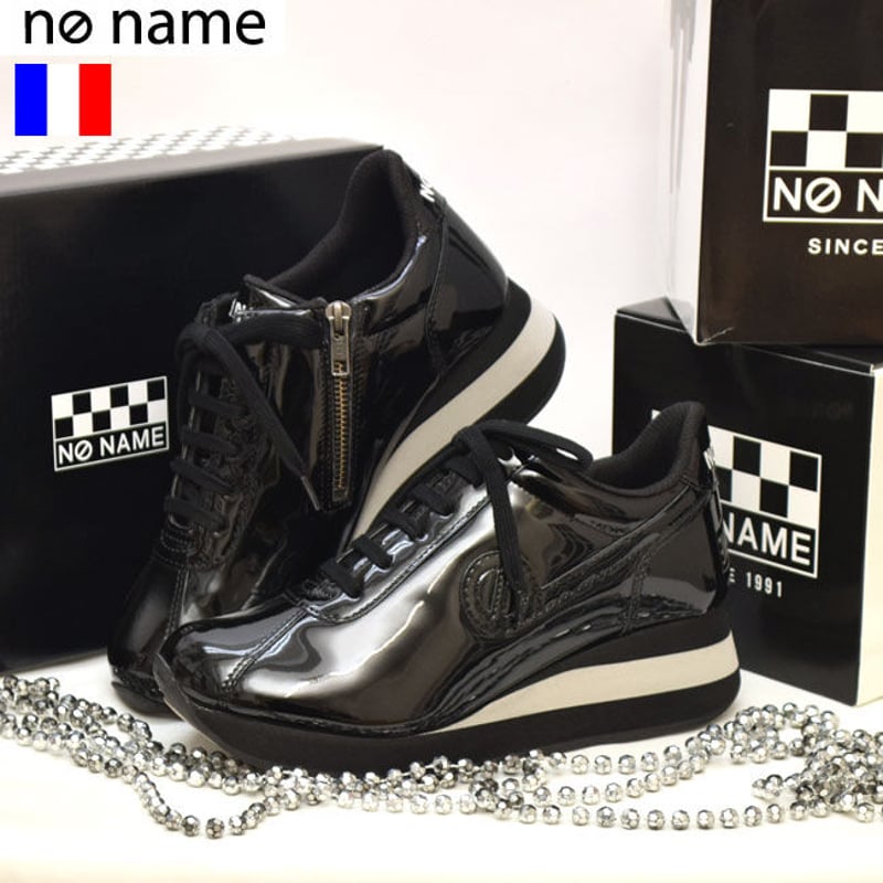 no name】 エナメル素材内側ジップ スポーティスニーカー『SPEED