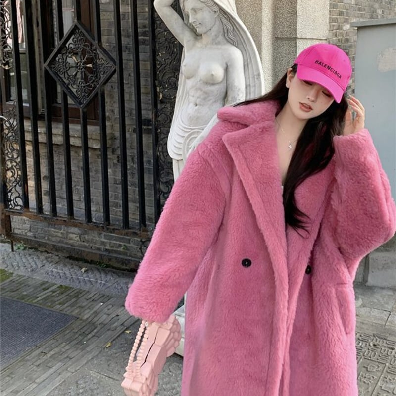 テディコート ボアコート ロングコート もこもこ ウールコート