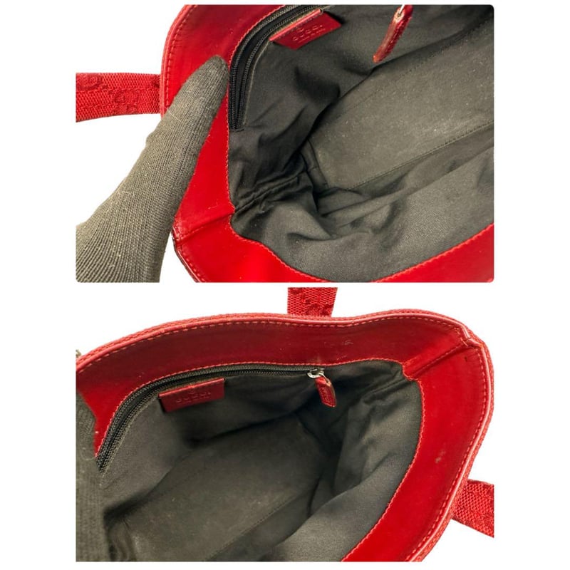 GUCCI グッチ 002 1079 001998 GGキャンバス レザー レッド 赤 ミニハ
