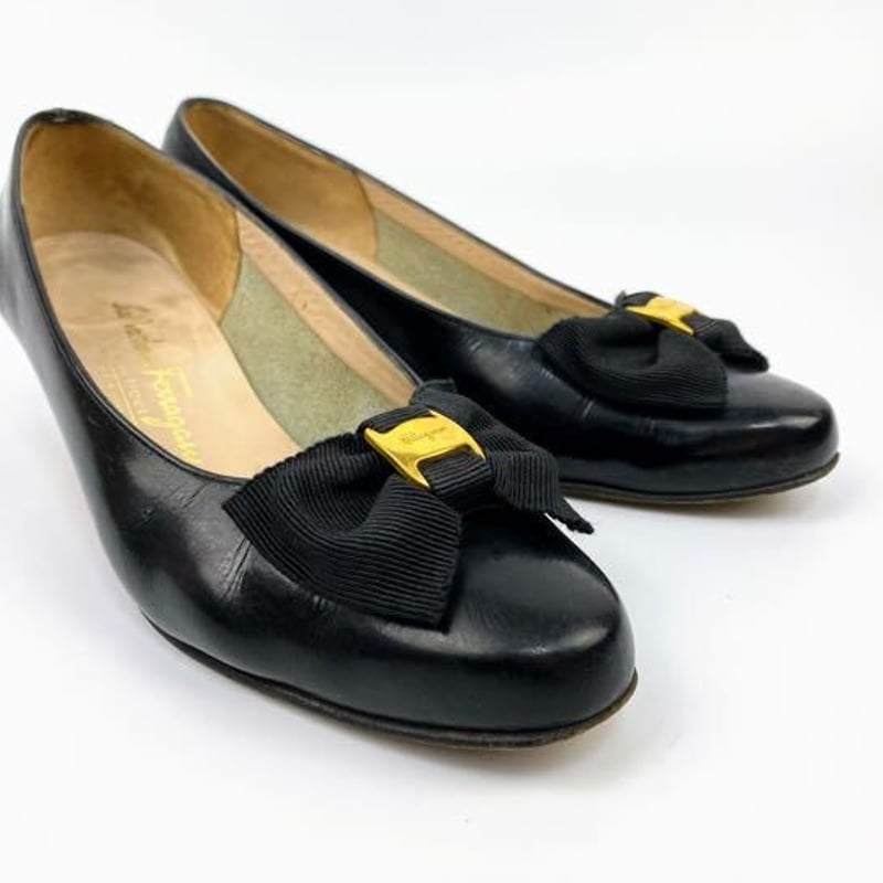 フェラガモ パンプス ヴァラ ブラック 6C 約23.5cm ヒール4.5cm | Baby